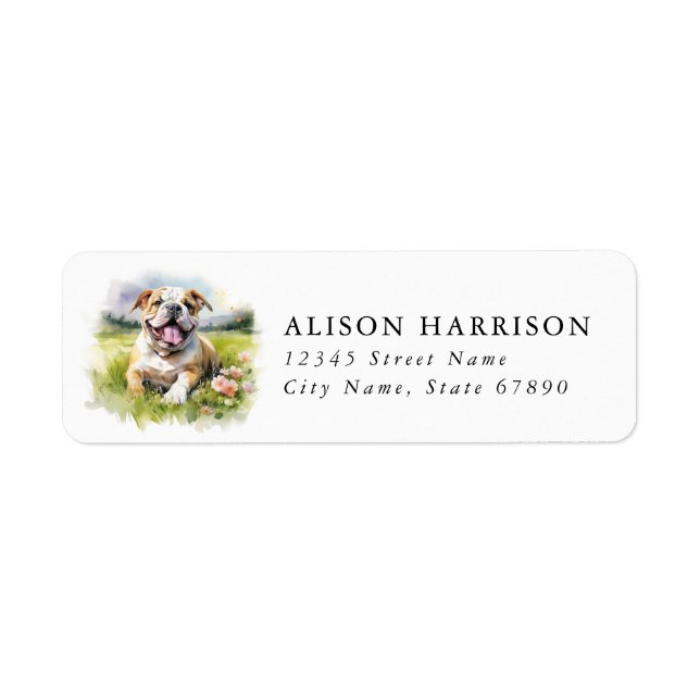 English Bulldog Return Address Labels (Front)