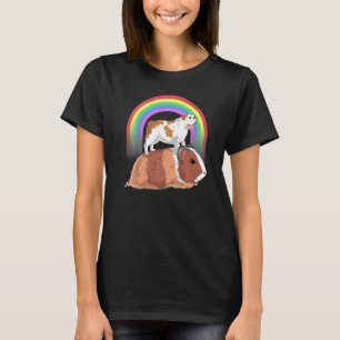 English Bulldog Riding Guinea Pig  Bulldog Rainbow T-Shirt