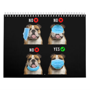 English Bulldog Right Wear Face Mask Tank Top Calendar