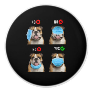 English Bulldog Right Wear Face Mask Tank Top Ceramic Knob