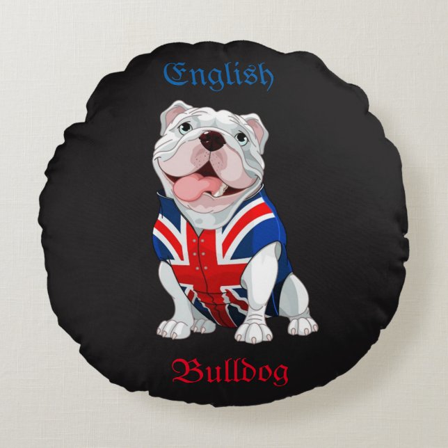 English Bulldog Round Cushion (Front)