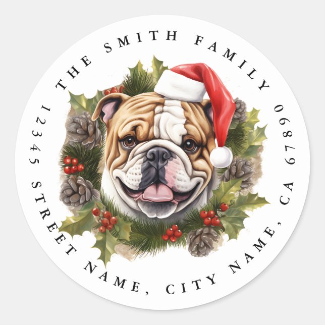 English Bulldog Round Stickers (Front)