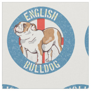 English Bulldog Saint George's Cross Fabric