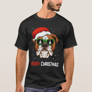 English Bulldog Santa Hat Christmas Pajama Dog X M T-Shirt
