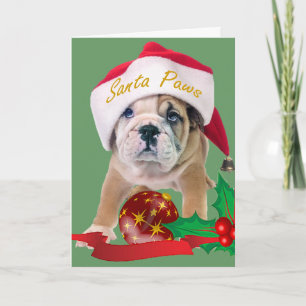 English Bulldog Santa Paws Cards