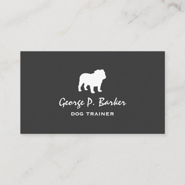 English Bulldog Silhouette Business Card (Front)