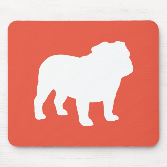 English Bulldog Silhouette | Cool Dog Lover's Mouse Mat (Front)