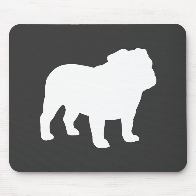 English Bulldog Silhouette | Cool Dog Lover's Mouse Mat (Front)