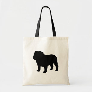 English Bulldog Silhouette   Cool Dog Lover's Tote Bag