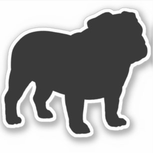English Bulldog Silhouette Cool Dog Vinyl Sticker