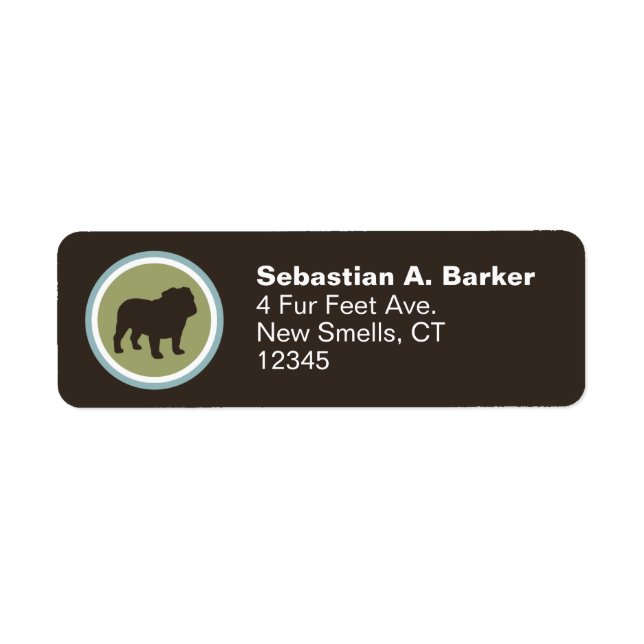 English Bulldog Silhouette | Dog Breed Address (Front)