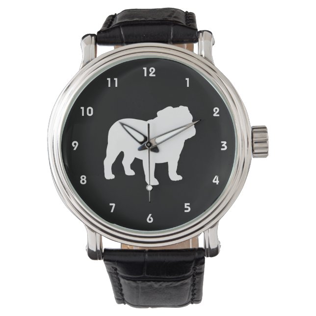 English Bulldog Silhouette Watch (Front)