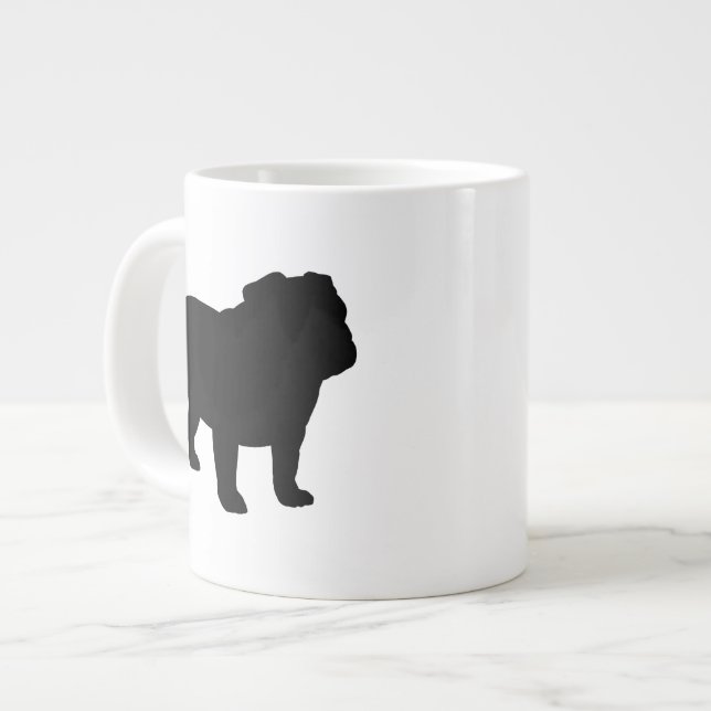 English Bulldog Silhouettes | Dog Lover's Large Coffee Mug (Front Left)