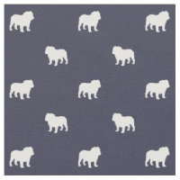 English Bulldog Silhouettes Pattern Midnight Blue