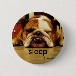 english-bulldog, sleep 6 cm round badge