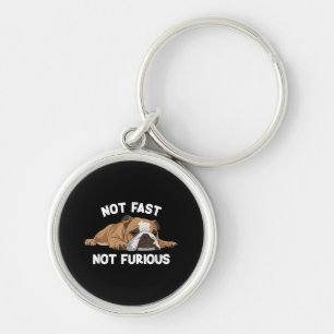 English Bulldog Sleeping Not Fast Not Furious Funn Key Ring