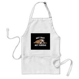 English Bulldog Sleeping Not Fast Not Furious Funn Standard Apron