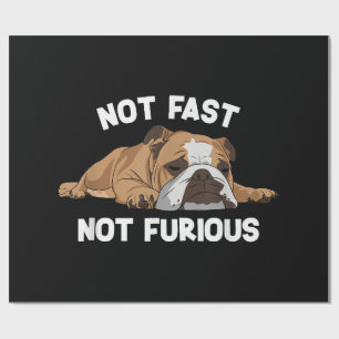 English Bulldog Sleeping Not Fast Not Furious Funn Wrapping Paper