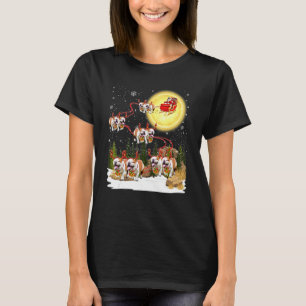 English Bulldog Sleigh Christmas Decoration Santa T-Shirt