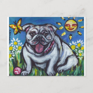 English Bulldog sun smile Postcard