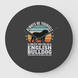 English Bulldog Sunset Be Yourself Dog Large Clock