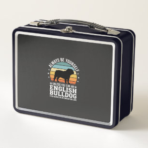English Bulldog Sunset Be Yourself Dog Metal Lunch Box