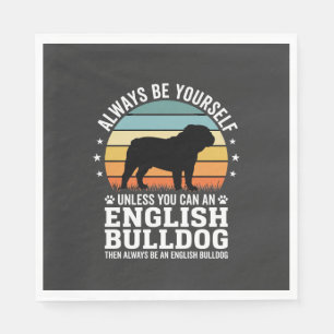 English Bulldog Sunset Be Yourself Dog Napkin