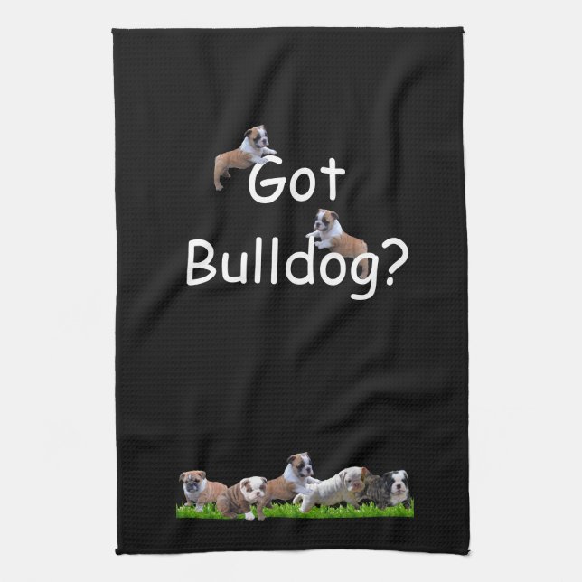 English Bulldog Tea Towel (Vertical)