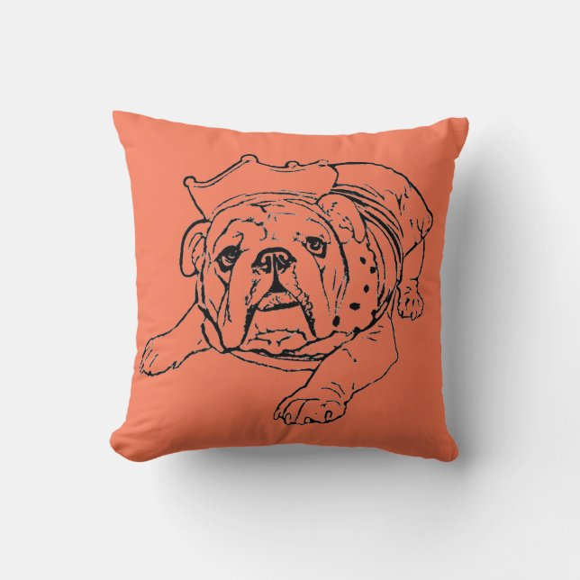 English bulldog throw pillow (Front)