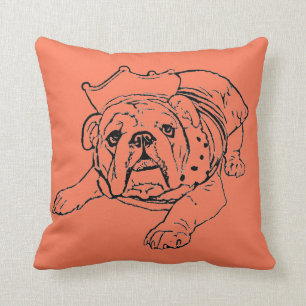 English bulldog throw pillow