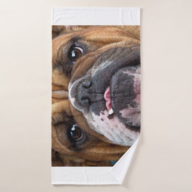 English Bulldog  Throw Pillow Bath Towel (Bath Towel)