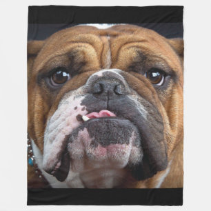 English Bulldog  Throw Pillow Fleece Blanket