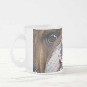 English Bulldog Throw Pillow Frosted Glass Coffee Mug