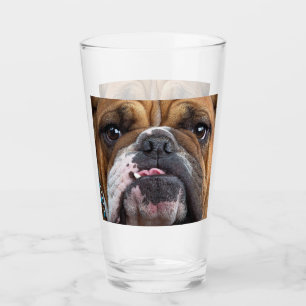 English Bulldog  Throw Pillow Glass