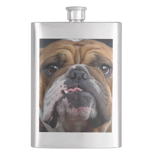 English Bulldog  Throw Pillow Hip Flask