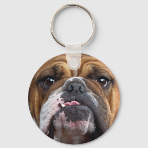 English Bulldog Throw Pillow Key Ring