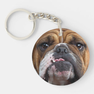 English Bulldog  Throw Pillow Key Ring
