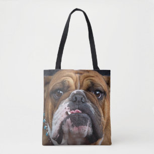 English Bulldog  Throw Pillow Tote Bag