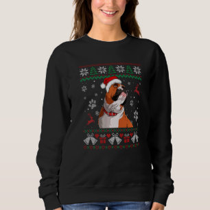 English Bulldog Ugly Christmas Dog Santa Hat Xmas Sweatshirt