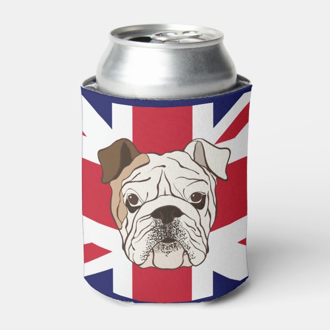 English Bulldog & Union Jack Can Can Cooler (Can Front)