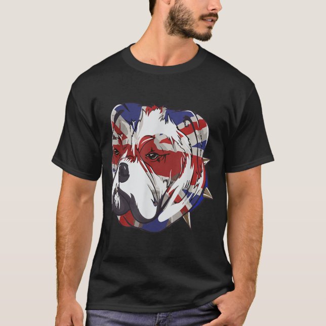 English Bulldog Union Jack - Funny Bull Dog T-Shirt (Front)