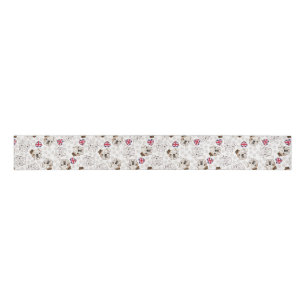 English Bulldog & Union Jack Grosgrain Ribbon