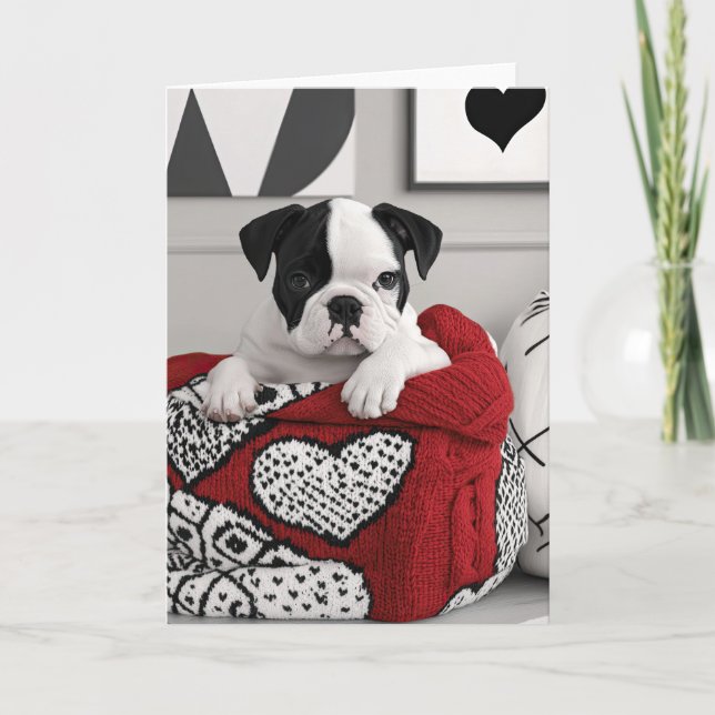English Bulldog Valentine Card (Front)