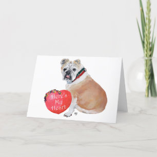 English Bulldog Valentine Holiday Card