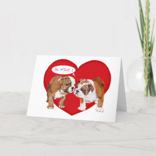 English Bulldog Valentine Holiday Card