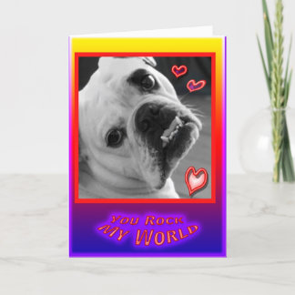 English Bulldog Valentines Day Card