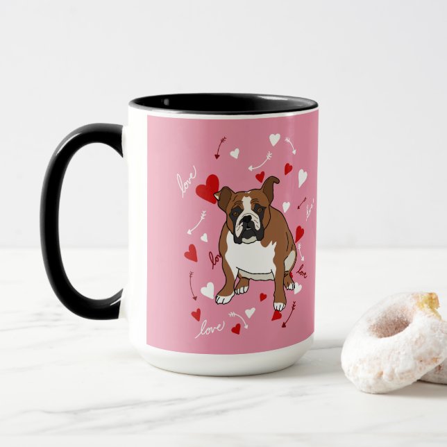 English Bulldog Valentines Day Mug (With Donut)