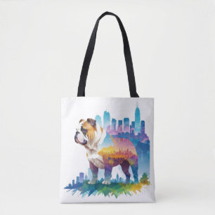 English Bulldog Vintage Animal Nature Environment  Tote Bag