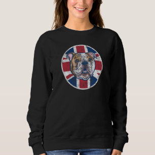 English Bulldog Vintage British Puppy Dog U K Fla Sweatshirt