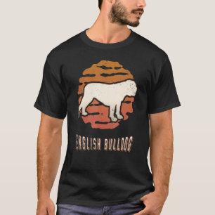 English Bulldog Vintage Retro Classic Dog Sunset T-Shirt